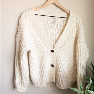 Forever 21 cream knit cardigan